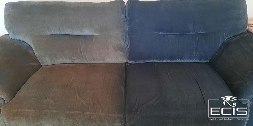 Before and After representation to show the effectiveness of upholstery cleaning & the benefits of steam cleaning